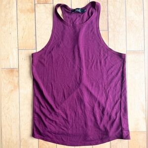 Louve Purple Racerback Open Back Activewear Tank Top Size Small
